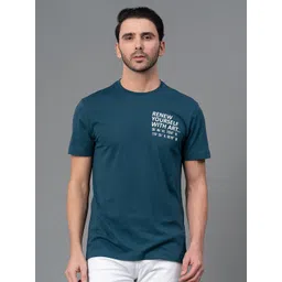 Red Tape Men Teal Typography T-shirt-picture-36