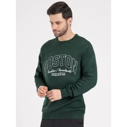 Red Tape Men Typography Printed Pullover Sweater image 4