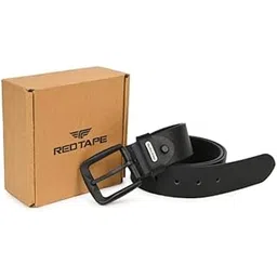 red tape Men's Genuine Leather Belt – Black | Classic Durable Waist Belt for Formal & Casual Wear | Stylish & Adjustable Men's Belt-picture-34