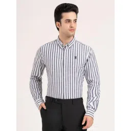 Red Tape Midnight Blue Cotton Striped Regular Fit Shirt-picture-24