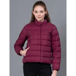 Red Tape Mock Collar Long Sleeve Zip Detail Puffer Jacket-picture-42