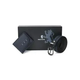 Red Tape Navy Blue & Black Leather Belt & Wallet Gift set-picture-27