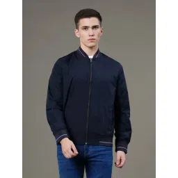 Red Tape Navy Charcoal Grey Nylon Regular Fit Solid Reversible Jacket-picture-37