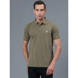 Red Tape Olive Cotton Regular Fit Polo T-Shirt-image-15
