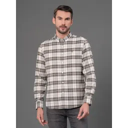 Red Tape Olive Regular Fit Checks Shirt-picture-42