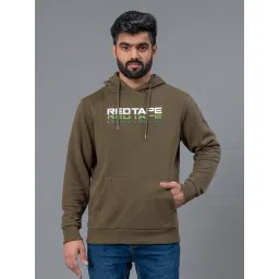 Red Tape Olive Regular Fit Graphic Hoodie-image-22