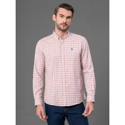Red Tape Pink Cotton Polyblend Checks Regular Fit Casual Shirt-picture-41
