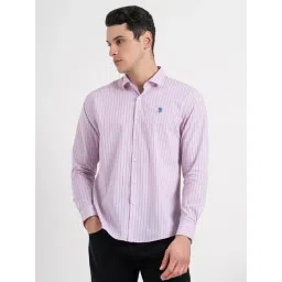 Red Tape Pink Loose Fit Striped Shirt-picture-16