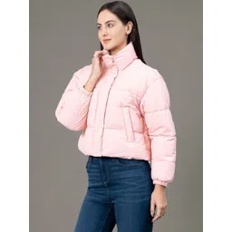 Red Tape Stand Collar Long Sleeves Padded Jacket image 2