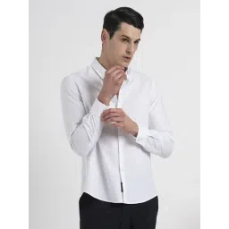 Red Tape White Cotton Loose Fit Self Pattern Shirt-picture-14