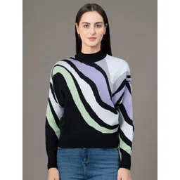 Red Tape Women Geometric Mock Collar Printed Pullover-picture-48