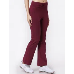 Red Tape Women Maroon Solid Yoga Track Pants image 2