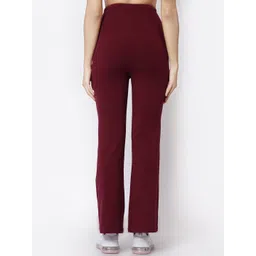 Red Tape Women Maroon Solid Yoga Track Pants image 3