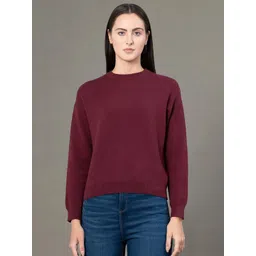 Red Tape Women Solid Round Neck Pullover Sweaters-picture-21