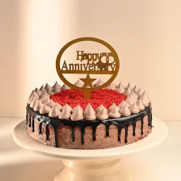 Red Velvet Anniversary Cake With Topper-picture-44