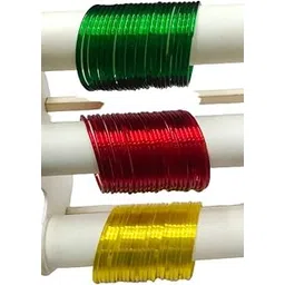 Red,Green And Yellow Resham Shining Glass Bangles Set for Women And Girls pack of 72-picture-52