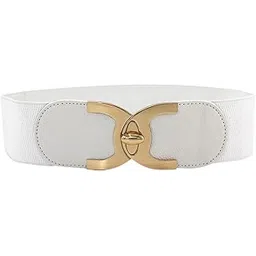 redhorns Elastic Fabric Waist Belt for Women Dresses Elegant Vintage Design Stretchy Ladies Belt for Saree Girls Jeans - Free Size (GRP-LD13WT_White)-picture-12