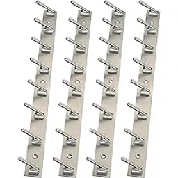 REDON Stainless Steel 8 Pin Bathroom Clothes Hanger | Hanger for Door | Clothes Wall Mounted,| Hooks Rail for Hanging Door Hook Hanging Keys,Cloth,Towel, Accessories (Pack of 4)-picture-23