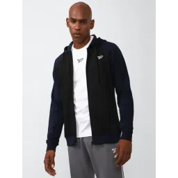 Reebok Black Cotton Regular Fit Hooded Jacket-picture-33