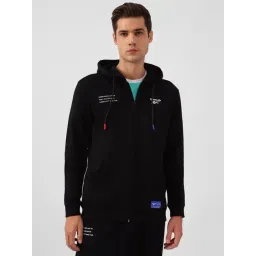 Reebok Black Regular Fit Printed Cotton Ath Hooded Sweatshirt-picture-21