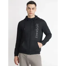Reebok Black Regular Fit Printed Hooded Jacket-picture-15