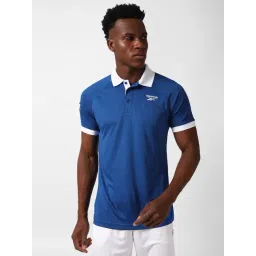 Reebok Blue & White Slim Fit Sports Polo-picture-41