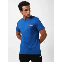 Reebok Blue Cotton Slim Fit Logo Printed Sports T-Shirt-picture-45