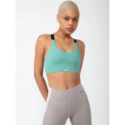 Reebok Blue Logo Print Sports Bra-picture-14