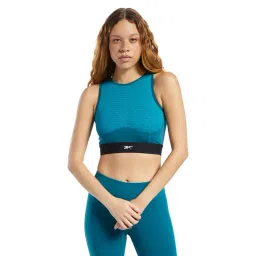 Reebok Deep Emerald Printed Non Wired Non Padded Sports Bra-picture-26