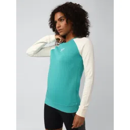 Reebok Green & White Cotton Color-Block Sweatshirt-picture-20