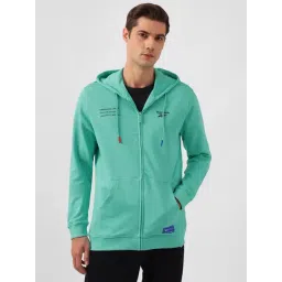 Reebok Green Cotton Regular Fit Printed Hooded Sweatshirt-picture-17