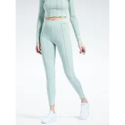 Reebok Green Cotton Striped Sports Tights-picture-25