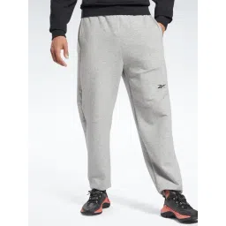Reebok Grey Cotton Regular Fit Self Pattern Sports Trackpants-picture-23