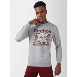 Reebok Grey Melange Regular Fit Graphic Print Sweatshirt-picture-29