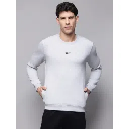 Reebok Grey Regular Fit Solid Sweatshirt-picture-17