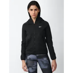 Reebok Jet Black Self Pattern Sports Jacket-picture-23