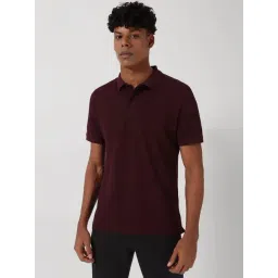 Reebok Maroon Cotton Regular Fit Sports Polo-picture-13