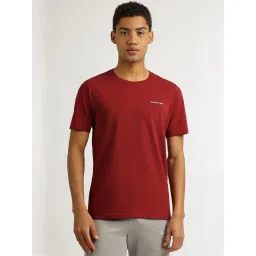 Reebok Maroon Cotton Regular Fit Sports T-Shirt image 1