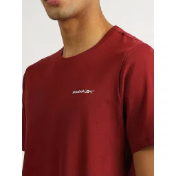 Reebok Maroon Cotton Regular Fit Sports T-Shirt image 4