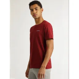 Reebok Maroon Cotton Regular Fit Sports T-Shirt image 3