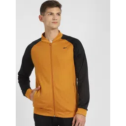Reebok Men Beige Solid Hustle Tracktop Sporty Jacket-picture-18