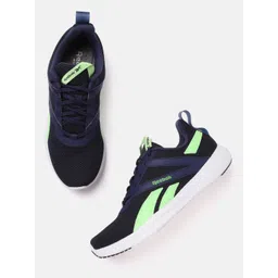 Reebok Men Navy Blue & Fluorescent Green Woven Design Tywin Training  Shoes-picture-26