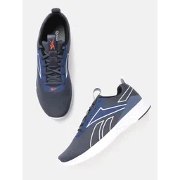 Reebok Men Navy Blue & White Woven Design South Ferry Running Shoes-picture-17