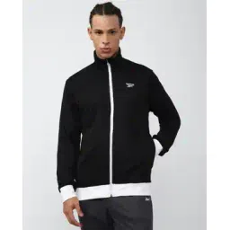 reebok Men Regular Fit Bomber Jacket with Brand Print-picture-12