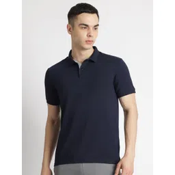Reebok Men Solid Polo Collar Cotton T-shirt image 1