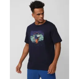 Reebok Navy Cotton Regular Fit Printed Sports T-Shirt-picture-10