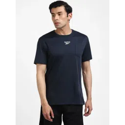 Reebok Navy Slim Fit Logo Printed T-Shirts-picture-38