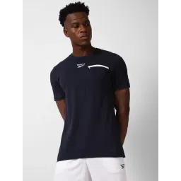 Reebok Navy Slim Fit Printed Sports T-Shirt image 1