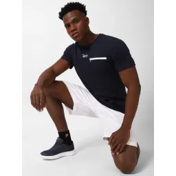 Reebok Navy Slim Fit Printed Sports T-Shirt image 5