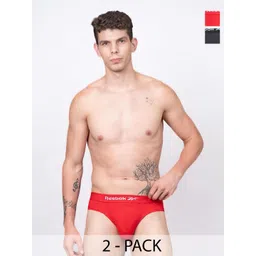 Reebok Pack Of 2 Logo Detail Pure Cotton Outer Elastic Waistband Briefs-picture-19